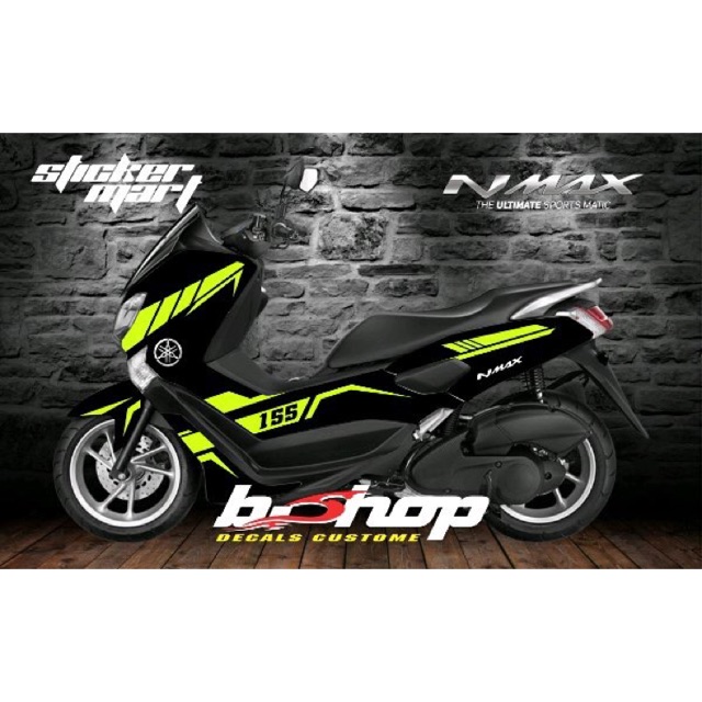

Decals custome n max hitam garisan ijo stabilo