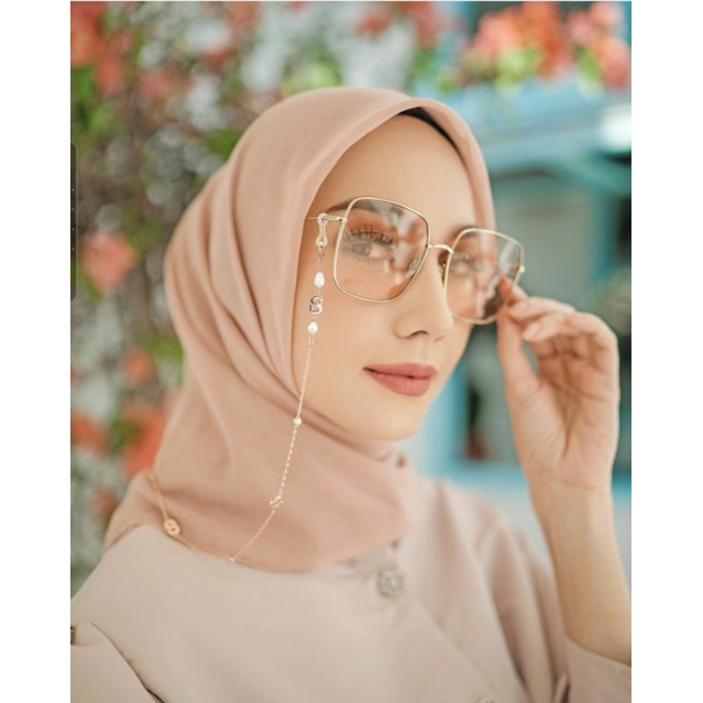 Buttonscarves Everything Monogram Long Chain Rose Gold