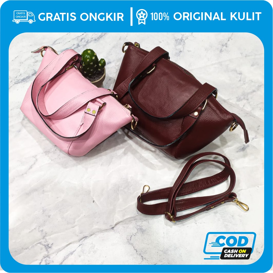 Tas Wanita selempang kulit asli tas papirut asli garut tas slempang wanita premium Tas Kulit Asli ke