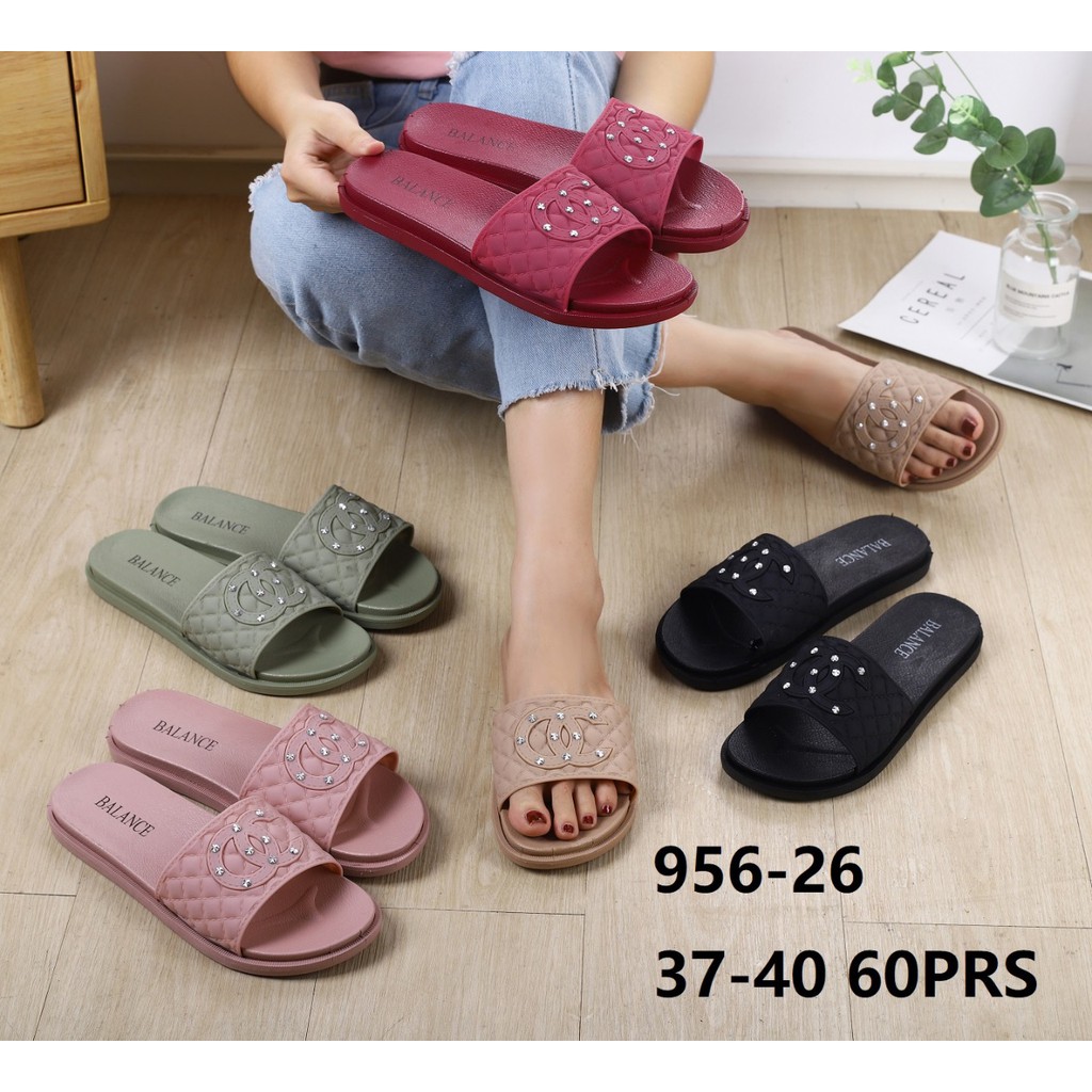 SANDAL WANITA BALANCE 956 26 SLOP OC PERMATA ORIGINAL LENTUR CANTIK SENDAL BARU BLC 956-26 NICE