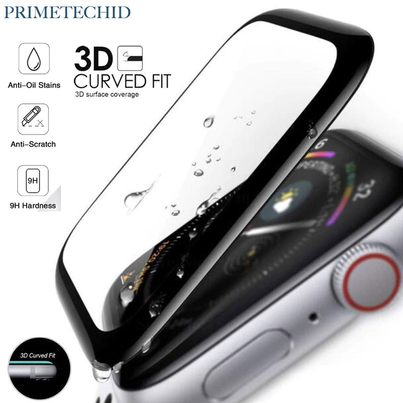 Tempered Glass Full 3D Apple Watch 41 45 38 40 42 44mm Anti Gores iWatch Seri 1 2 3 4 5 6 7 8 9 SE