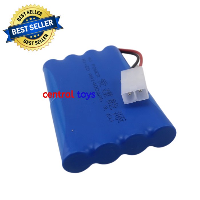 Promo batere Nicd 9,6V 1400mAH socket 2 lobang merk HJ/RC drift max electric Murah