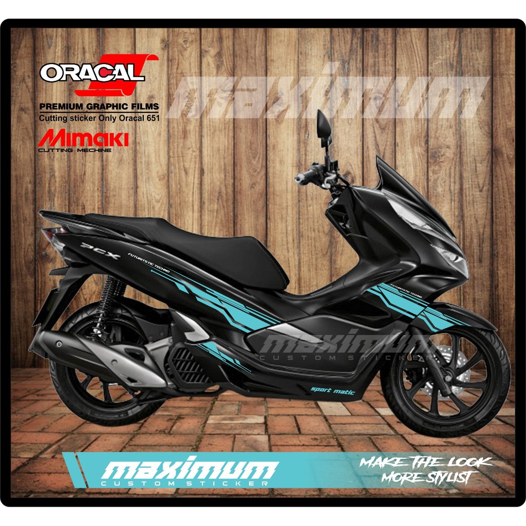 CUTTING STICKER PCX - STRIPING STIKER ORACAL BIRU