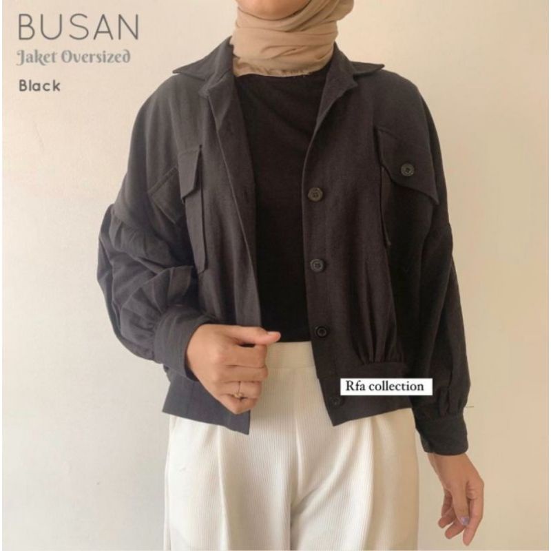 Busan Jaket Linen Oversize Korean Style Premium Quality