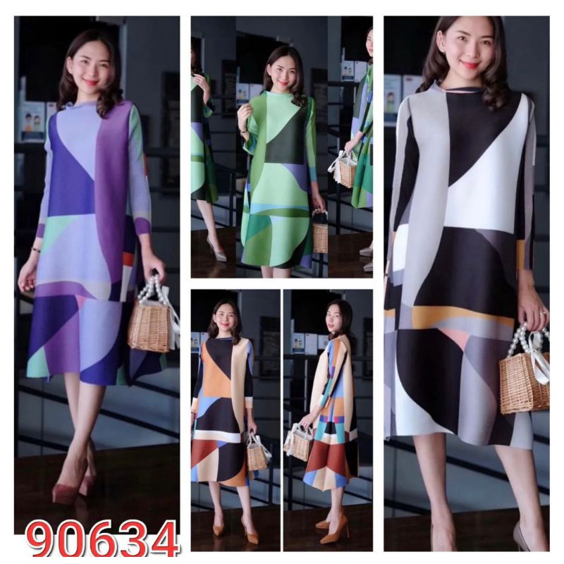 dress plisket premium wanita / dress plisket kombi warna / dress plisket premium bangkok