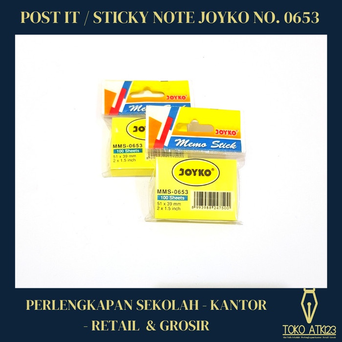 Sticky Note / Sticky Memo / Memo Tempel Kertas Joyko MMS-653 Warna Kuning