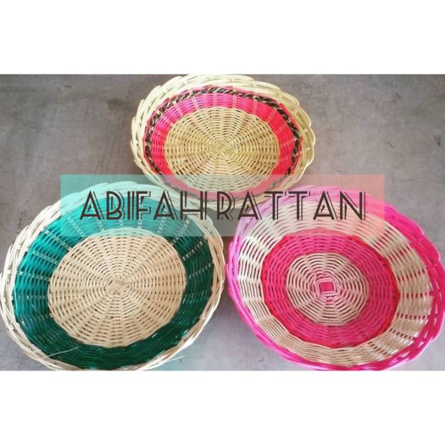 20pcs Piring Rotan Warna Warni