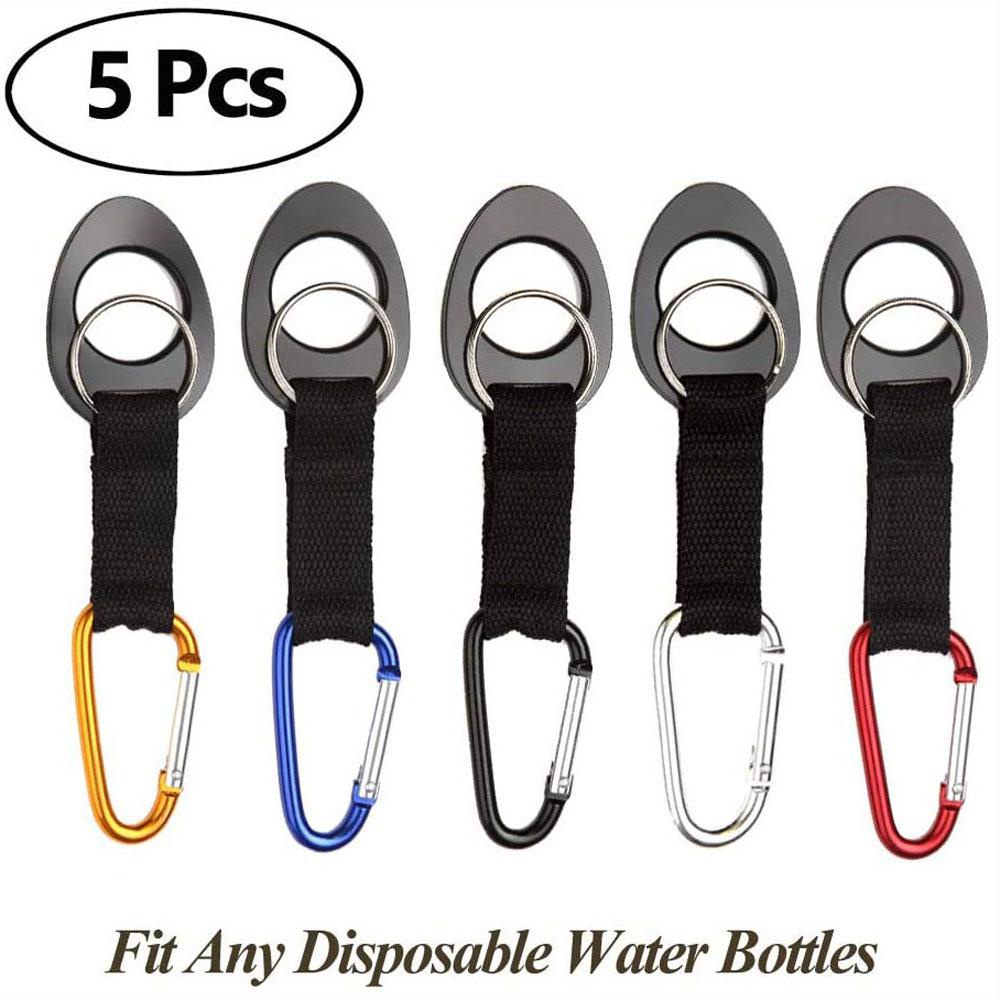 Lanfy Gesper Gantung Silikon 5Pcs Warna Random Carabiner Buckle Holder Klip Traveling Harian Klip Pembawa Botol Air