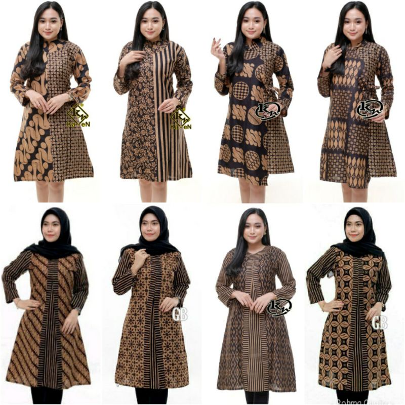 (bayar di rumah) New ARRIVAL TUNIK JUMBO M L XL XXL BATIK WANITA MOTIF TERBARU LAWASAN ATASAN WANITA