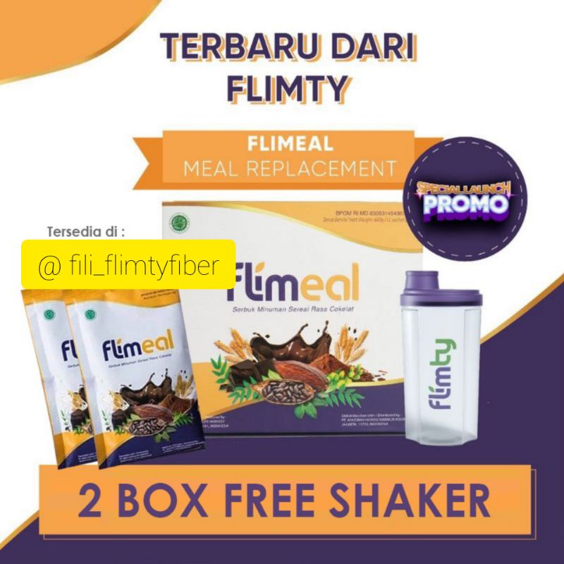 

FLIMEAL sereal rasa coklat pengganti sarapan rendah kalori isi 1box 12sachet