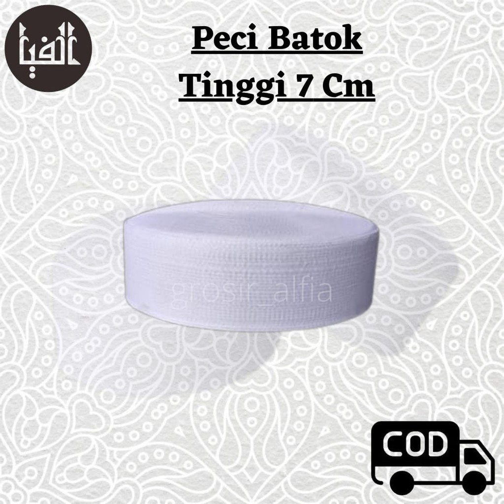 Peci Batok Pendek 7 cm Peci Kalbut Peci Putih Peci Haji