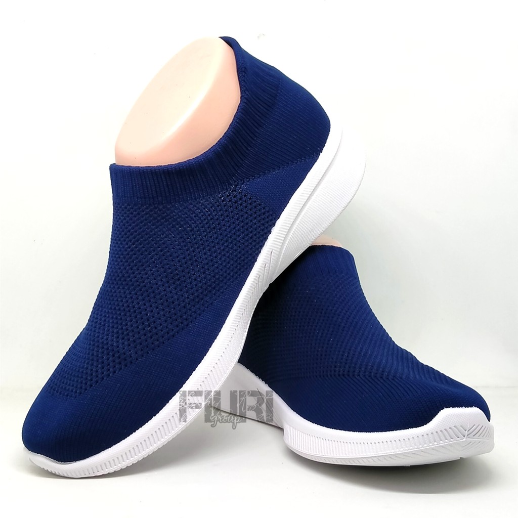 FIURI - Ando Original - FRANDA 37-40 Navy - Sepatu Sneakers Wanita - Sepatu Olahraga Wanita - Sepatu Knit Rajut Wanita - Sepatu Jogging Wanita - Sepatu Sport - Sepatu Slip On Wanita - Sepatu Wanita