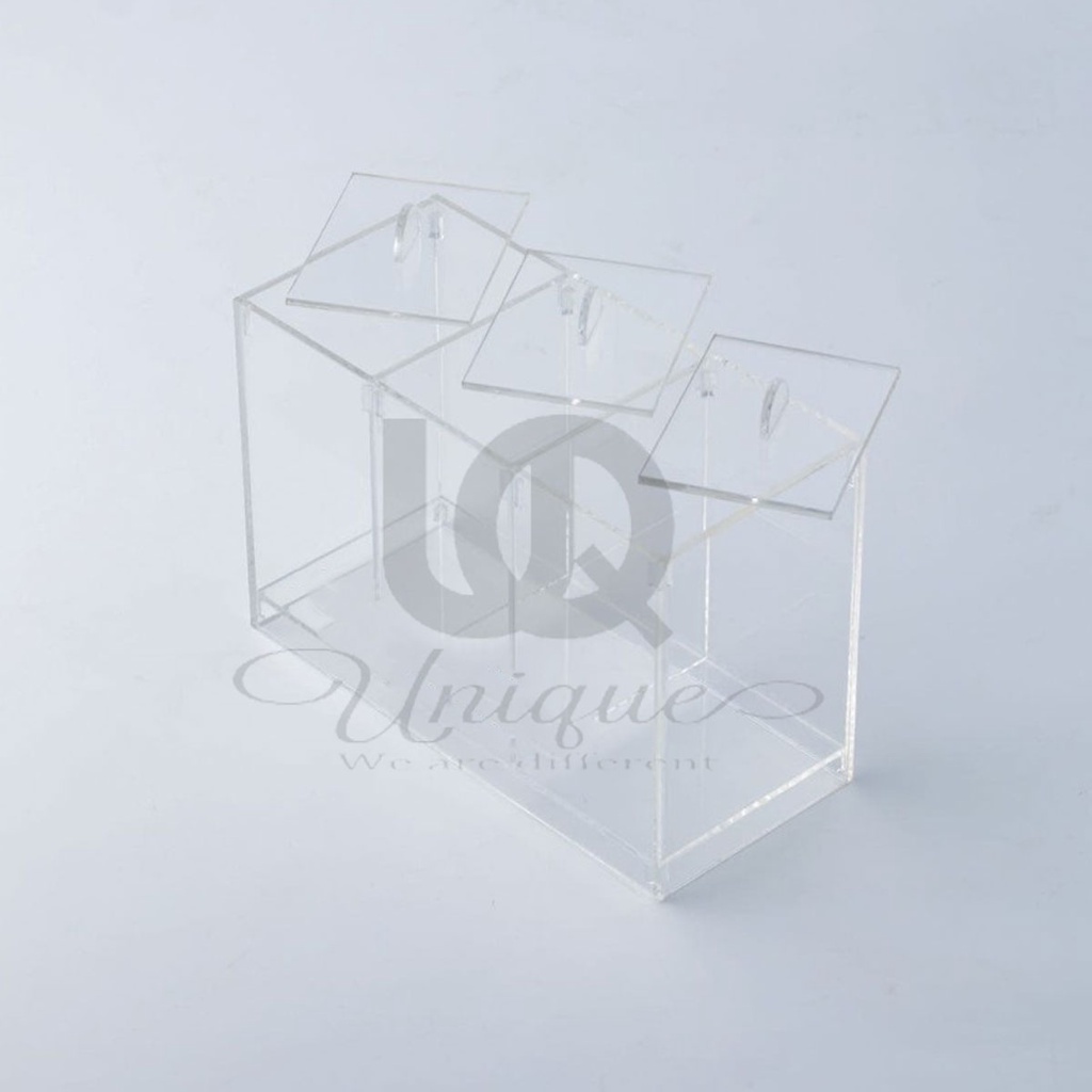 Acrylic Tempat Kapas / Cutton Bud / Pad - Rak Akrilik Makeup Organizer