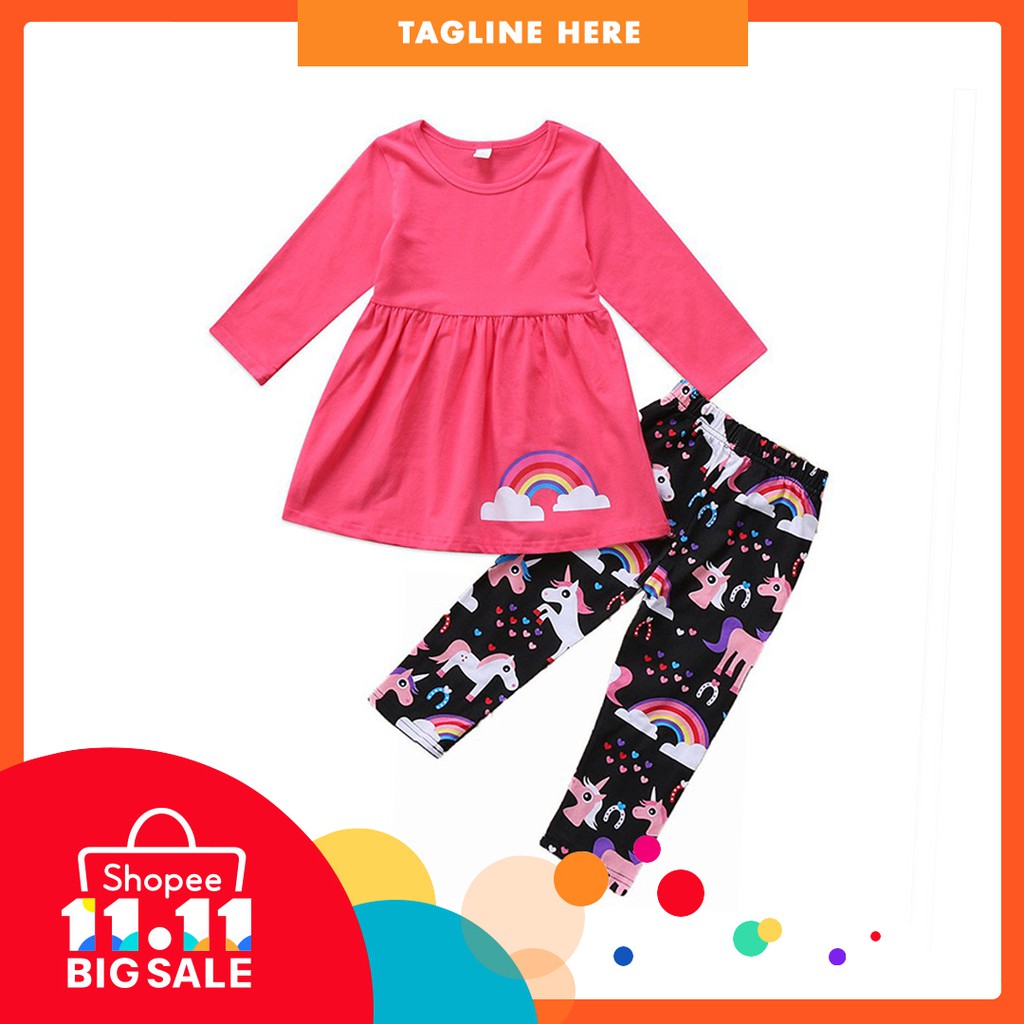 Anak Perempuan Unicorn Rainbow Girl Pakaian Kasual T Shirt Anak Perempuan Unicorn Rainbow Girl Pakaian Kasual T Shirt
