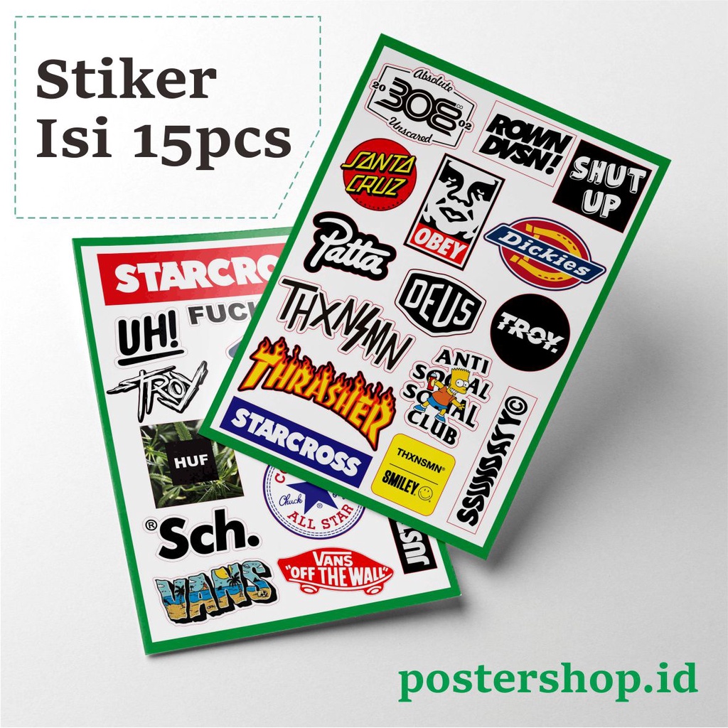 

[ISI 15PCS] Sticker Stiker Setiker Brand 3 Untuk Laptop | HP | BINDER | Helm | Motor Anti Air