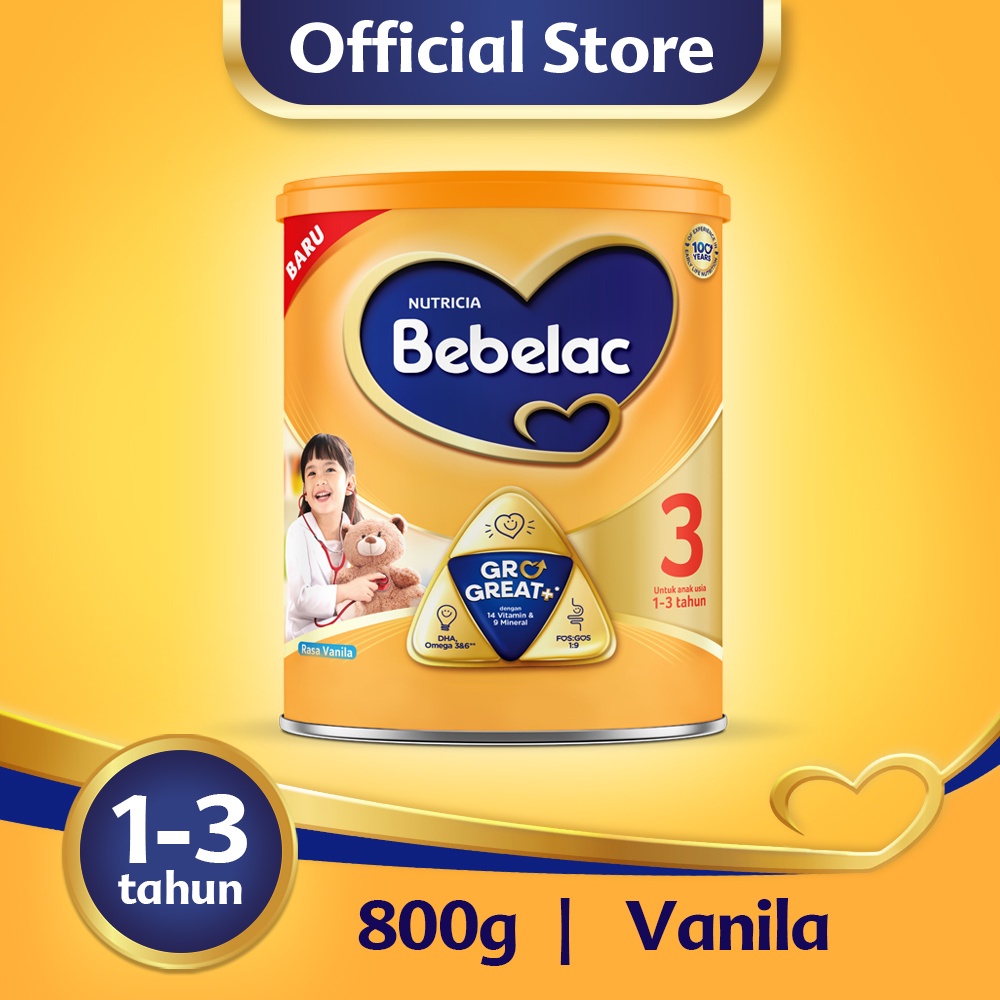 Bebelac 3 Kaleng 800gr Rasa Vanila/Madu