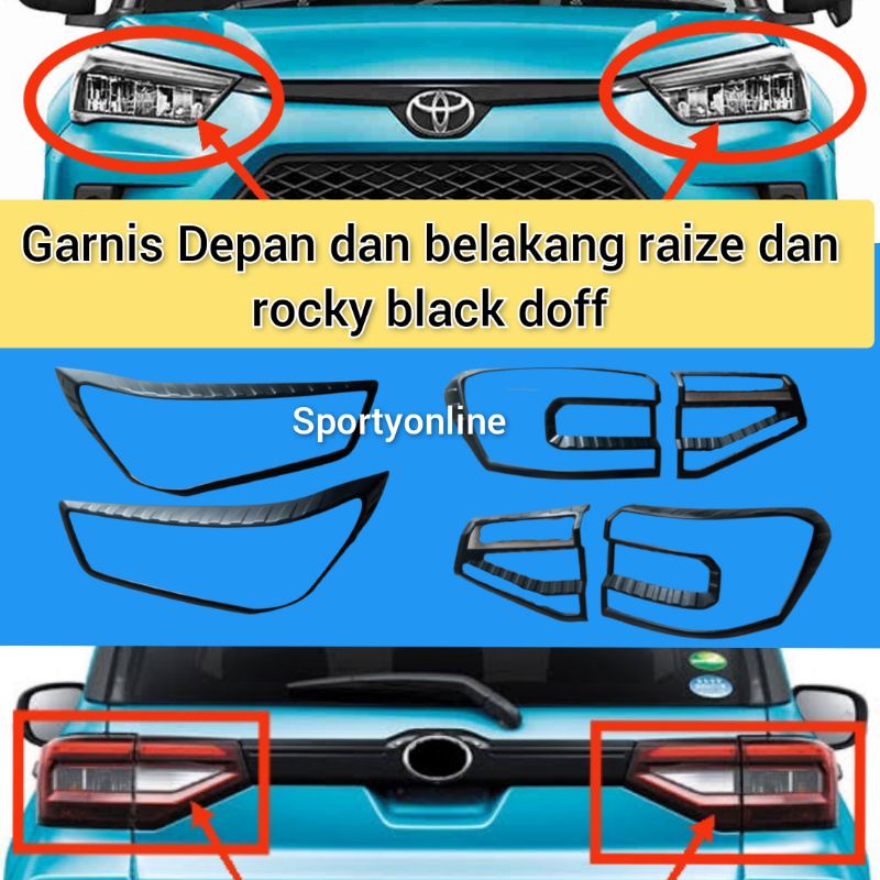 garnis depan dan belakang raize dan rocky black doff