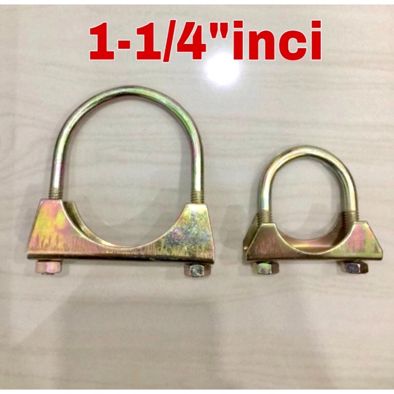 Klem knalpot 1 1/4”inci Kleman u bolt 31mm Klem besi 1-1/4inci Klem pipa 1.25inchi ez haust clamp Mu