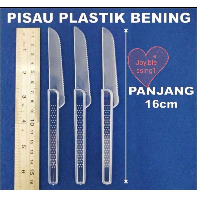 PISAU PLASTIK MAKAN BENING/PISAU PUTIH/PISAU BROWNIES /PISAU KUE CAKE TART ROTI MURAH per pcs