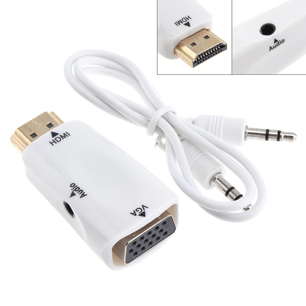 ADAPTER HDMI MALE TO VGA FEMALE WITH AUDIO CONVERTER 1080P FULL HD