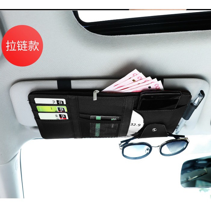 Dompet KULIT Sunvisor untuk Kartu, Uang, Karcis Parkir