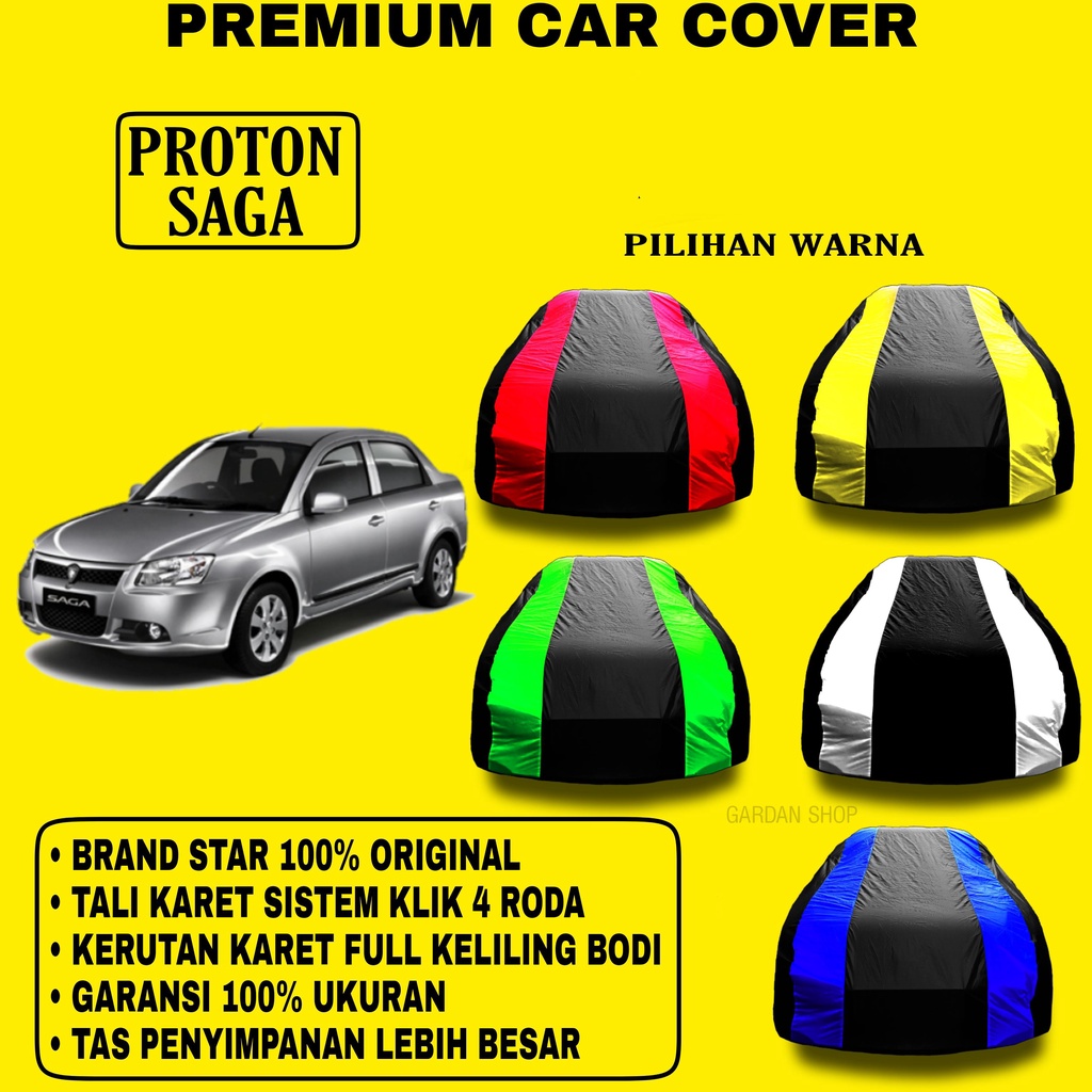 Body Cover PROTON SAGA Garis 2 WARNA Penutup Pelindung Bodi Mobil Proton Saga PREMIUM