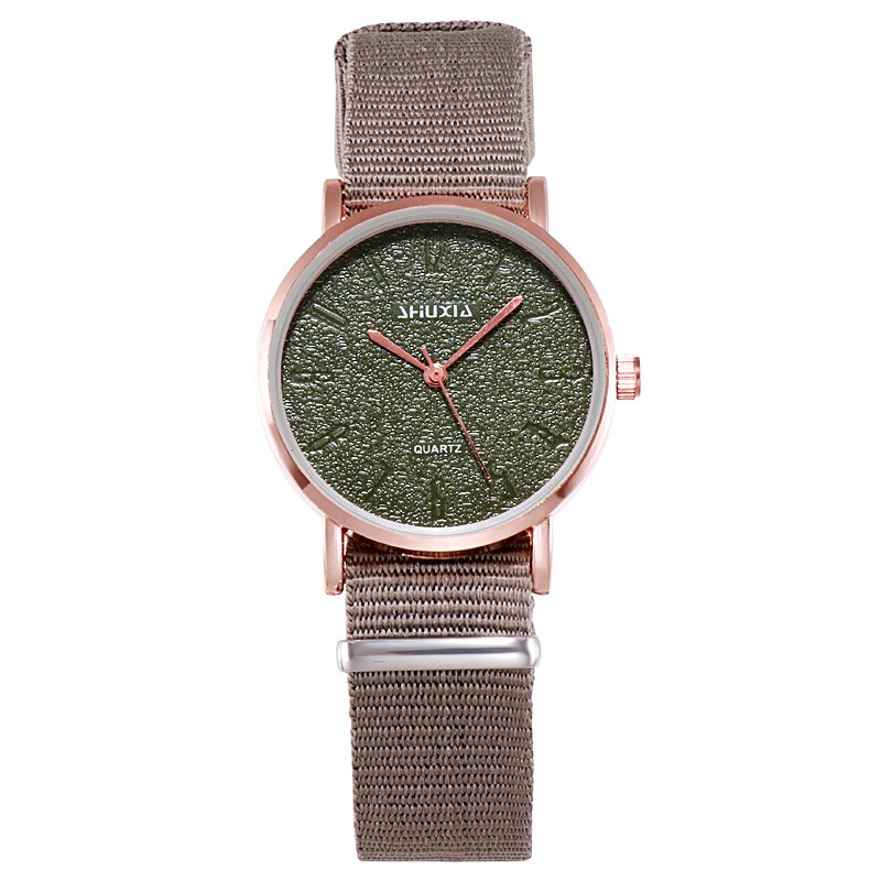 Watchyou Jam Tangan Wanita A0057 Casual Quartz Analog Retro Strap Kanvas untuk Kuliah Women Watches