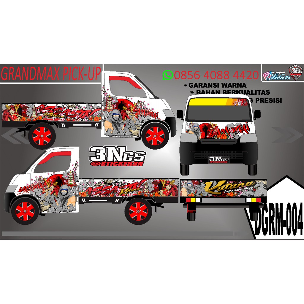 Decal Full Bodi  Mobil GrandMAX Pick UP, bisa rubah warna gambar dan tulisan