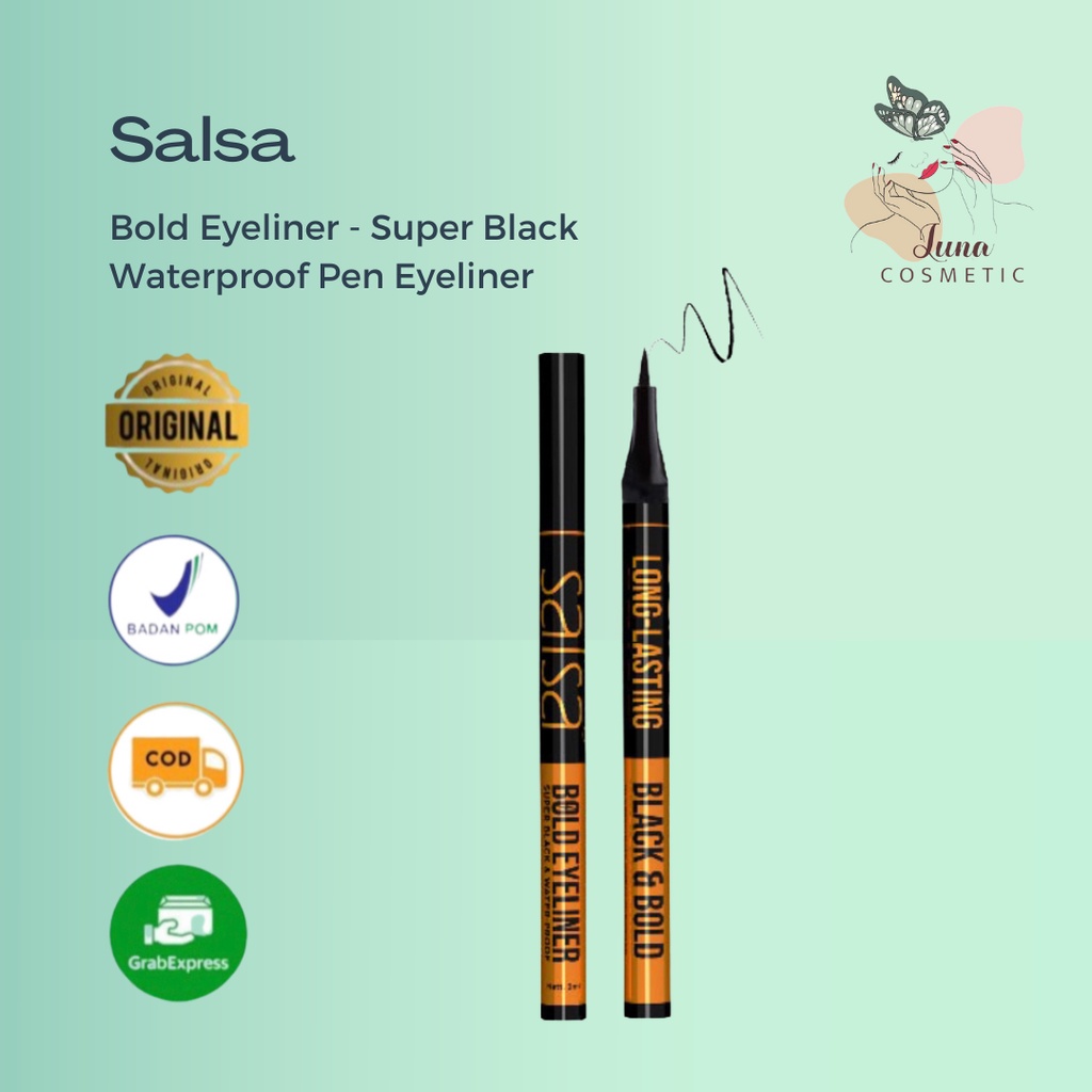 SALSA Bold Eyeliner - Super Black Waterproof Pen Eyeliner