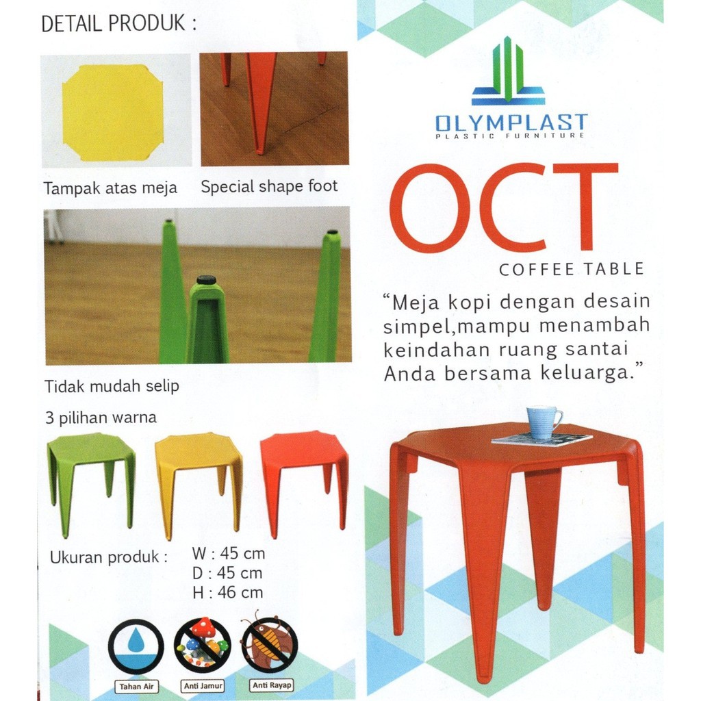 Jual Meja Tulis Anak Oct Olymplast Hijau Merah Kuning Biru Meja Anak Tk