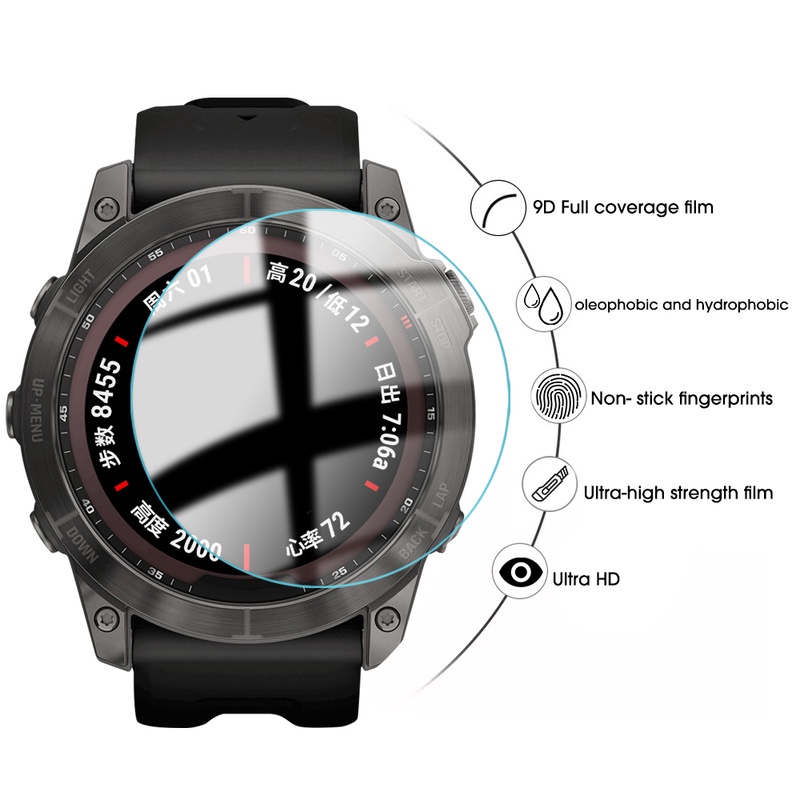 1 / 2pcs Tempered Glass Pelindung Layar Smartwatch Garmin Fenix 7 / 7S / 7X Anti Debu / Sidik Jari