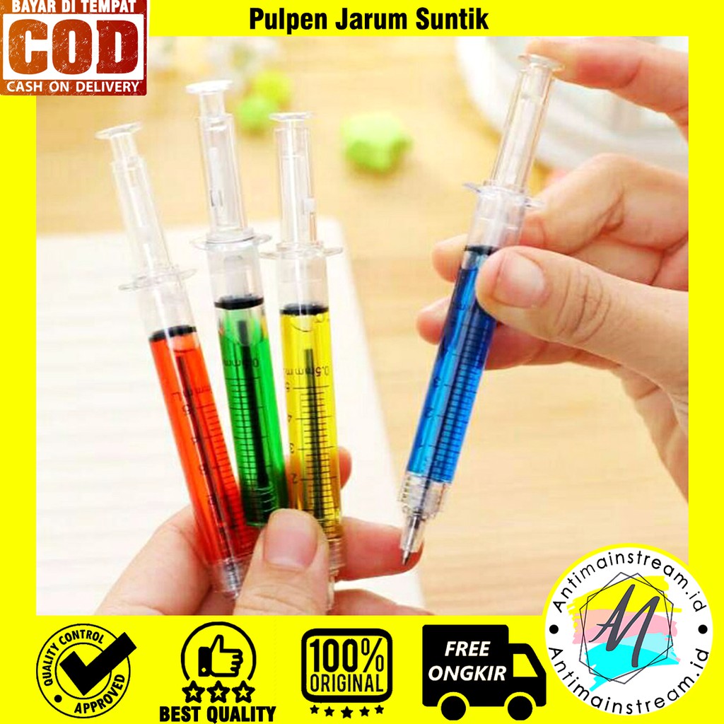BISA COD Pulpen Jarum Suntik Warna Warni Souvenir BISA COD Pulpen Jarum Suntik Warna Warni Souvenir