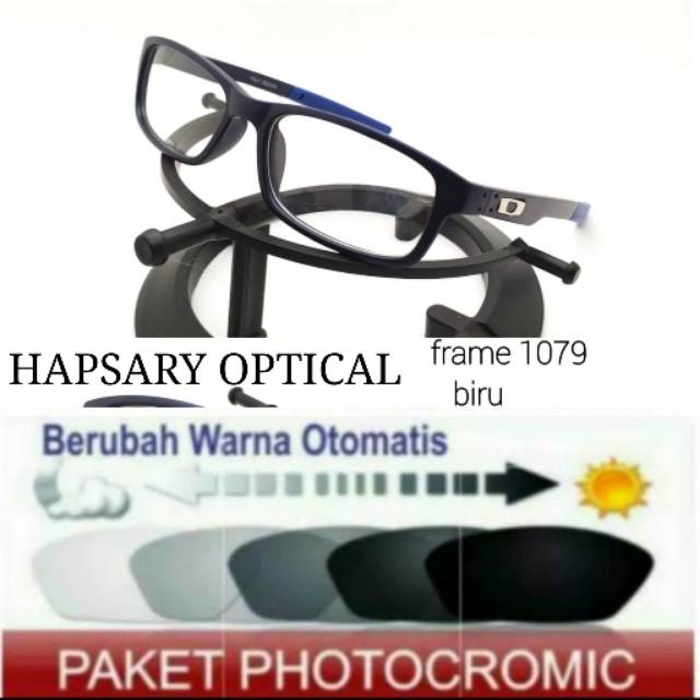 Frame Kacamata Pria Sporty Free Lensa Photocromic Anti UV, Kaca mata Minus, Kacamata Plus