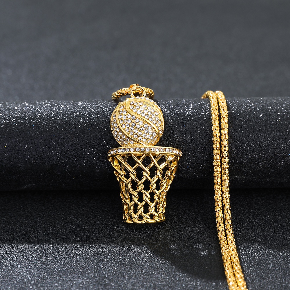 Kalung Rantai Bahan Stainless Steel Warna Emas Silver Gaya Hip Hop Untuk Pria