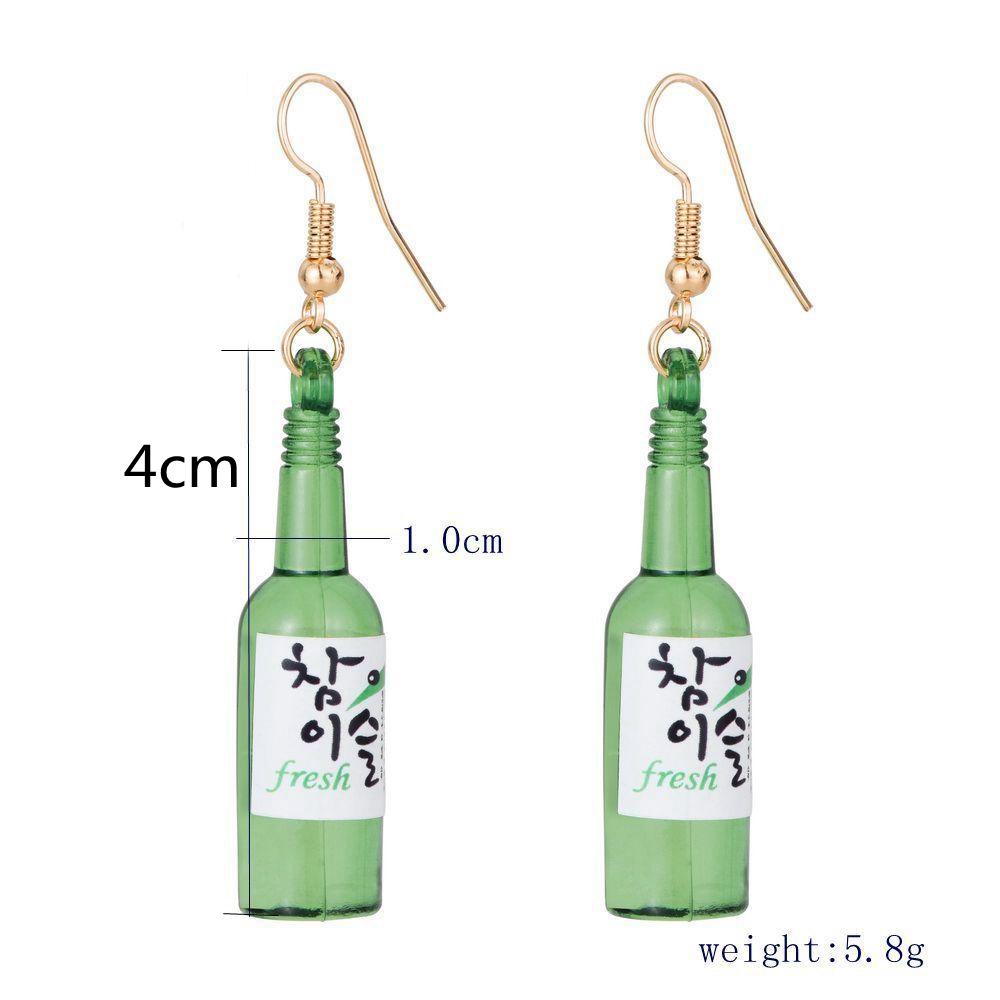 Lily 1pasang Anting Botol Anggur Kreatif Fashion Perhiasan Korea