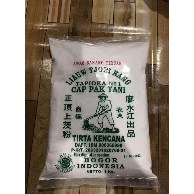 

tepung sagu/ tapioka cap pak tani liauw Tjoei kang kemasan 1 kg