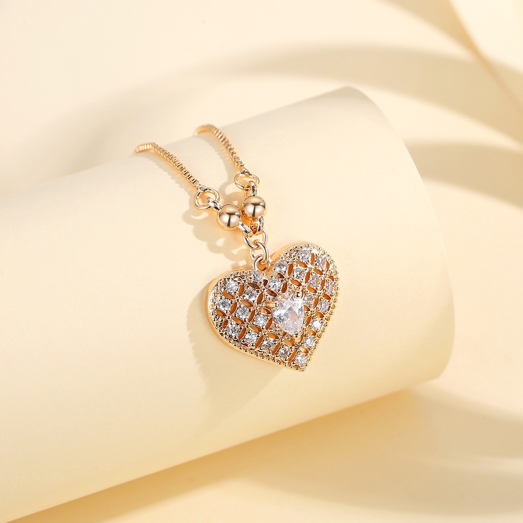 Y615 【COD】 kalung liontin berlian cantik perhiasan wanita lapis emas aksesoris fashion