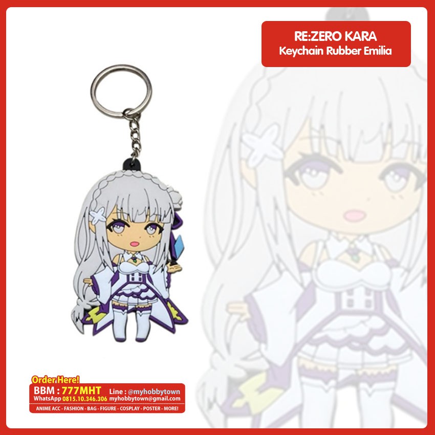 Gantungan Kunci Anime Karet Re-Zero : Emilia