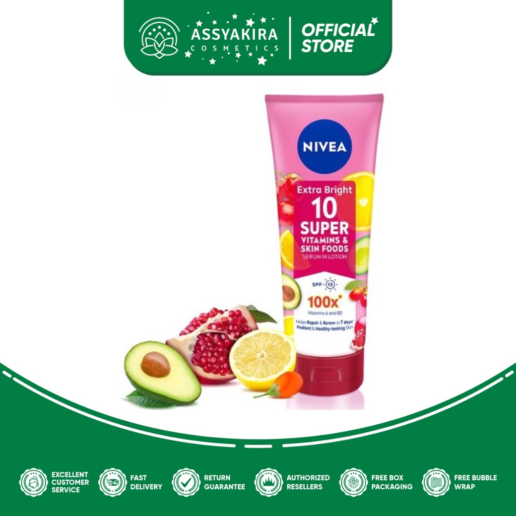 Nivea Extra Bright 10 Super Vitamins &amp; Skin Food Serum 180 ml