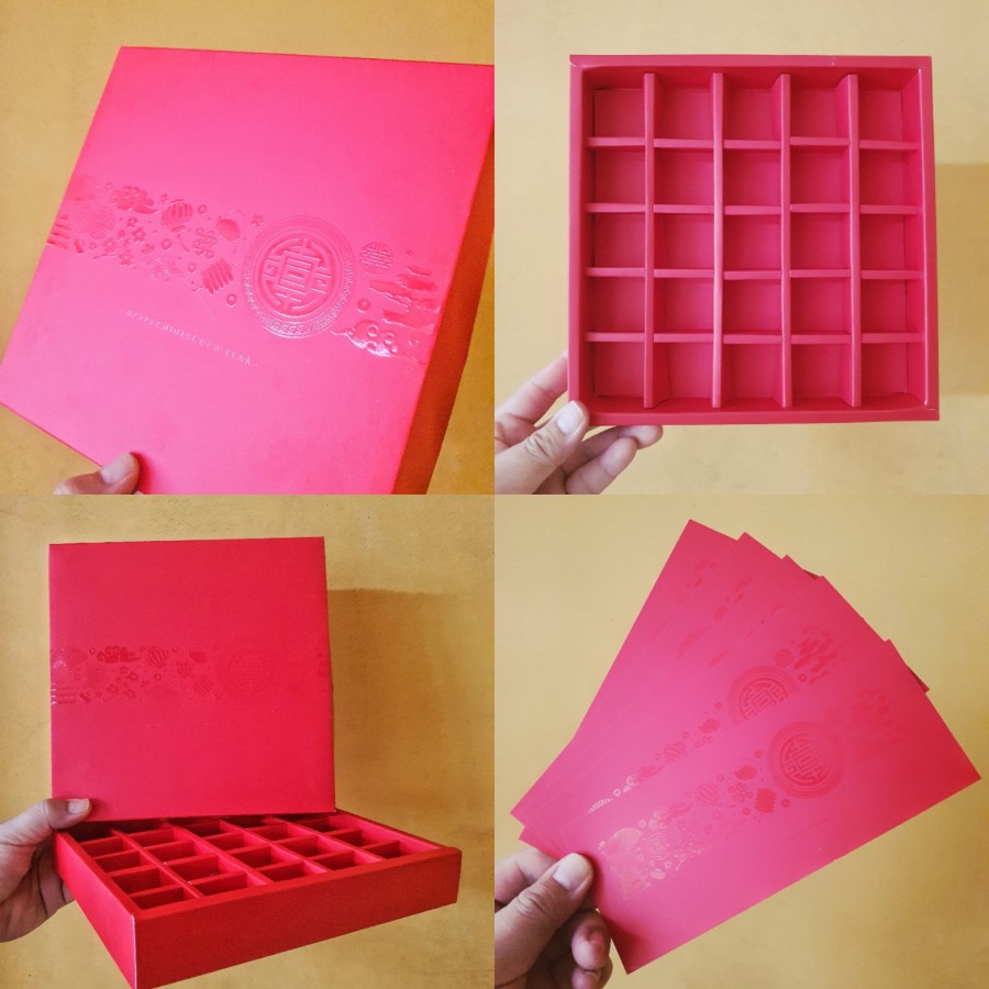 

5 Pcs Dus Nastar Imlek Konyen CNY Sincia Kotak Kemasan Box Kue Eggtart Sekat 25 Chinese New Year Packaging Hampers
