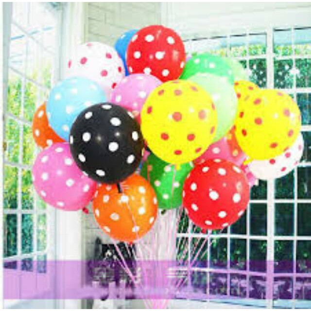 YA 600 - Balon pesta Motif Polkadot / Perlengkapan pesta