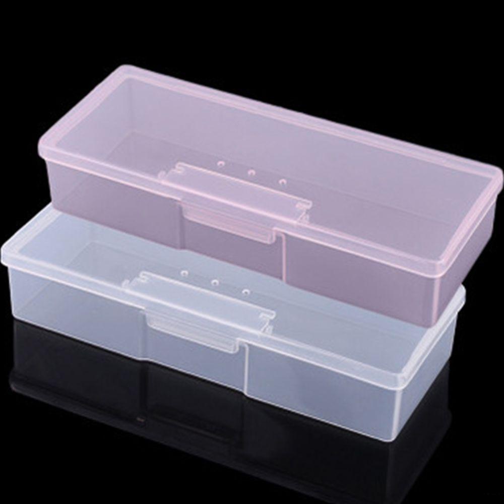 Agustina Tempat Penyimpanan Nail Art Wadah Kuas Poles Persegi Panjang Brush Pen Dotting Plastik Drawing Case Storage Box