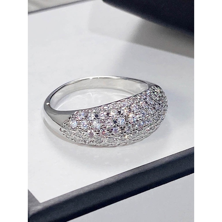 Cincin Silver Hias Cubic Zirconia Untuk Wanita