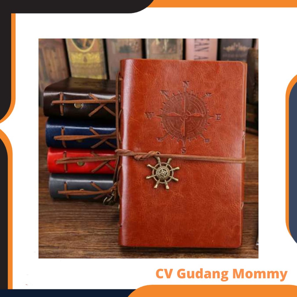 

Grosir PHANTACI Buku Catatan Binder Kulit Retro Compass Kertas A5 - ZB045