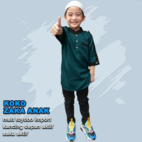 KOKO ZAKA ANAK (4 SIZE) 4 - 11 Tahun, BAJU KOKO ANAK, BAJU ANAK, KOKO ZAKA ANAK TOYOBO