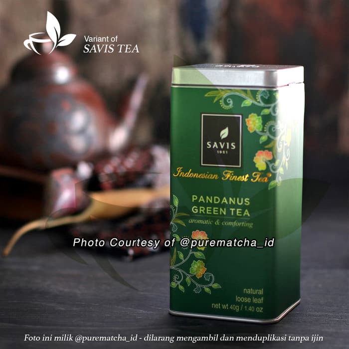 

Savis Tea - Premium Pandanus Green Tea KALENG 40gr Teh Hijau Pandan - tth1550