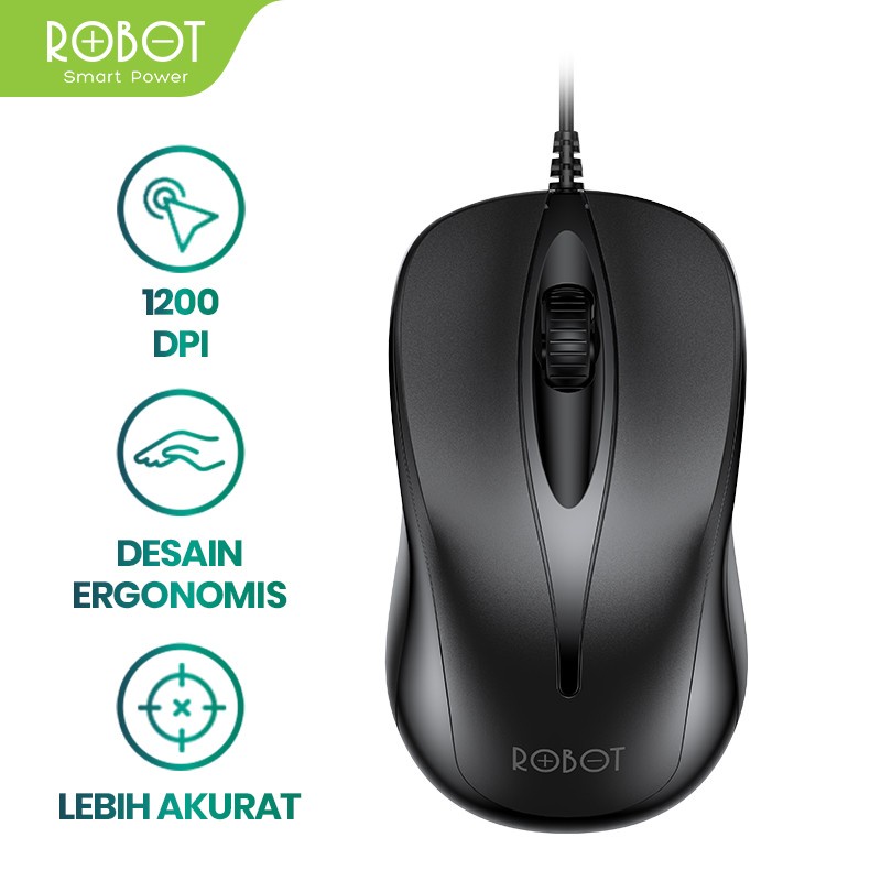 Robot M100 Wired Mouse Laptop Komputer Kabel USB