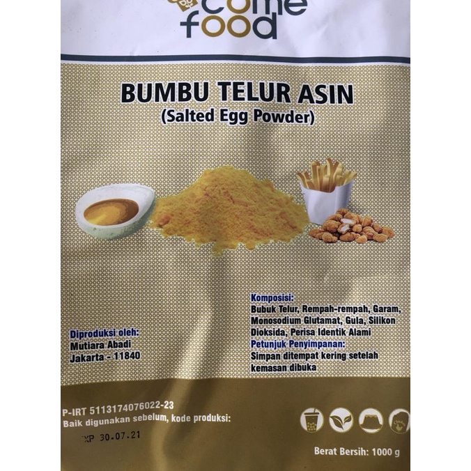 

COD COME FOOD SALTED EGG POWDER / BUBUK BUMBU TABUR TELUR ASIN / 1 KG BUMBU & BAHAN MASAKAN MAKANAN