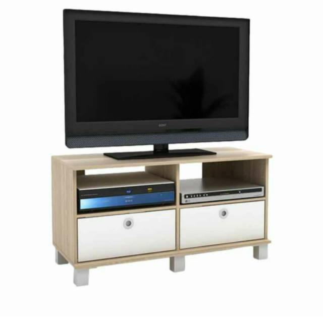  Funika  11156 1 OAK WH Rak  TV  dengan 2 Rak  Pintu Lipat 