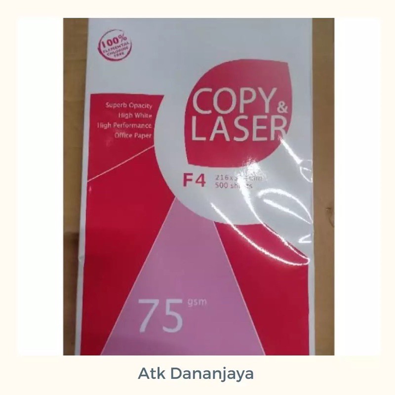 

PaperOne Copy & Laser F4 75 gram Kertas Print / Copy / Fotokopi / Photocopy - 1 Ream (500 lbr)